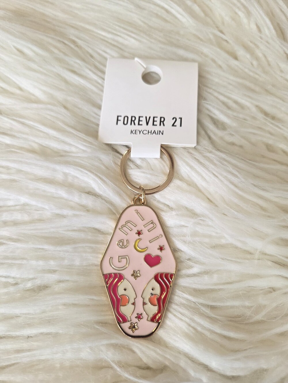 Forever 21 Pink Gemini Zodiac Enamel Keychain